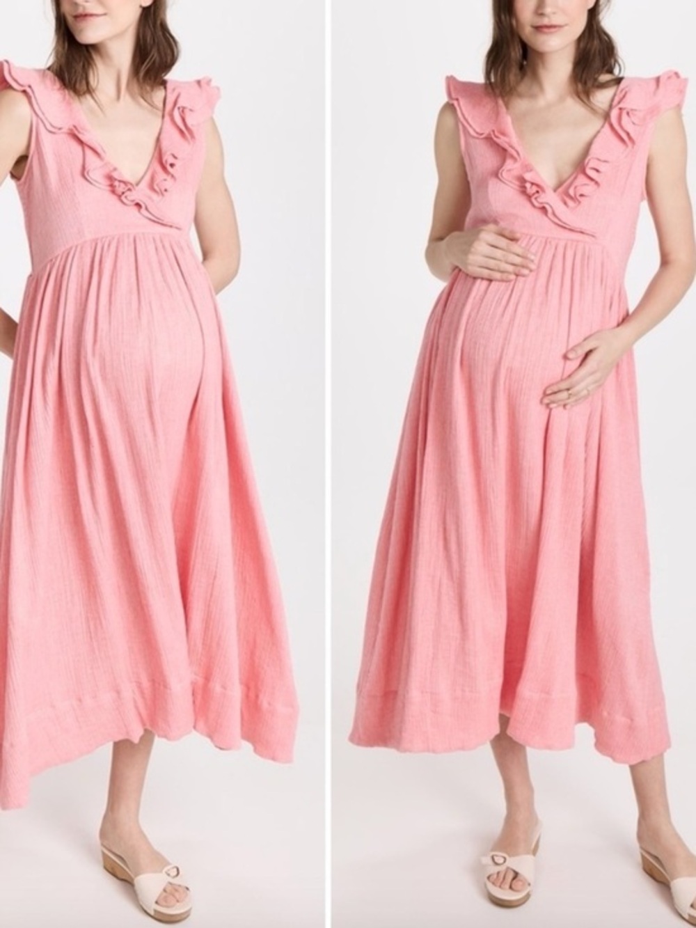 Hatch Dress The Sarah Midi Ruffle in Pink Peony